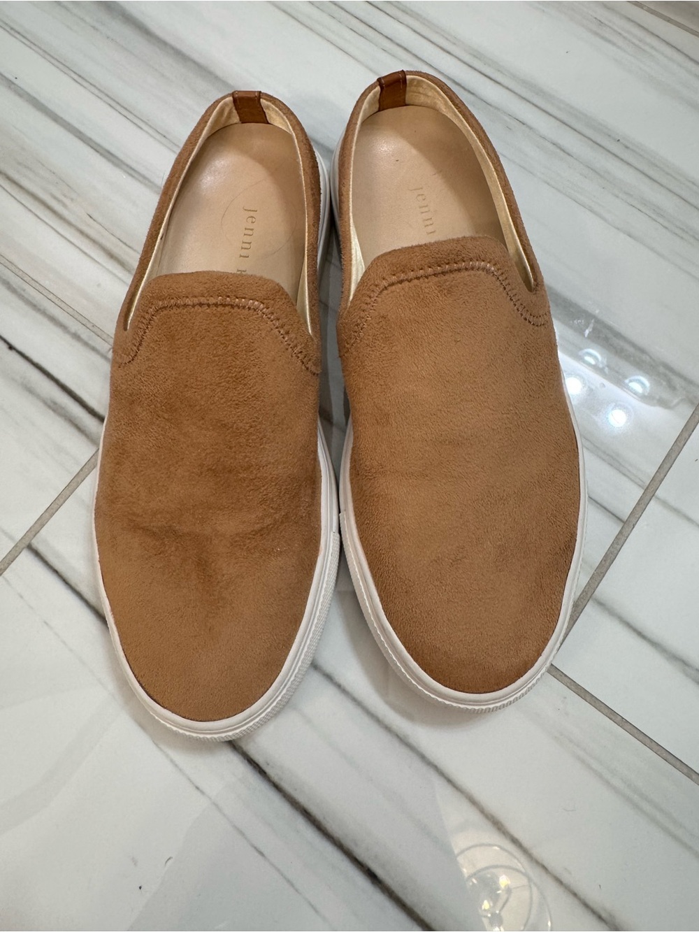 Jenni Kayne Suede Slip on Mule Sneakers - Tan Size 36